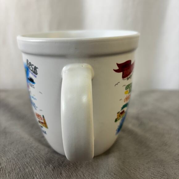 Door County Wisconsin Ceramic Mug Cup White Detailed Multicolor Peninsula Map - Picture 4 of 5